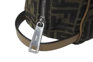 FENDI フェンディ セカンドバッグ ポーチ ハンドバッグ ズッカ柄 ブラウン キャンバス レザー 7N0141 美品 中古 59549 