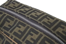 画像をギャラリービューアに読み込む, FENDI フェンディ セカンドバッグ ポーチ ハンドバッグ ズッカ柄 ブラウン キャンバス レザー 7N0141 美品 中古 59549 