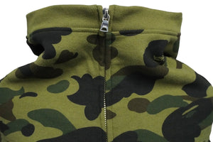 A BATHING APE アベイシングエイプ 1ST CAMO フルジップ パーカー グリーン コットン 3XL 001ZPJ301012M 美品 中古 59590