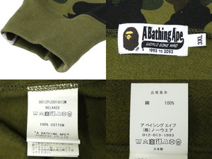 A BATHING APE アベイシングエイプ 1ST CAMO フルジップ パーカー グリーン コットン 3XL 001ZPJ301012M 美品 中古 59590
