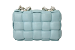 BOTTEGAVENETA ボッテガヴェネタ 2WAYチェーンショルダーバッグ マキシイントレチャート 631421 VBWZ0 1229 ブルー 美品 中古 59598