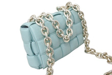 Load image into Gallery viewer, BOTTEGAVENETA ボッテガヴェネタ 2WAYチェーンショルダーバッグ マキシイントレチャート 631421 VBWZ0 1229 ブルー 美品 中古 59598
