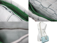 Load image into Gallery viewer, BOTTEGAVENETA ボッテガヴェネタ 2WAYチェーンショルダーバッグ マキシイントレチャート 631421 VBWZ0 1229 ブルー 美品 中古 59598
