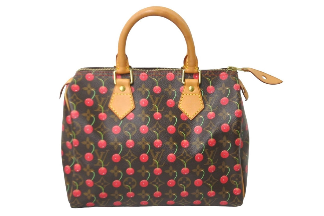 LOUIS VUITTON ルイヴィトン モノグラム チェリー スピーディ 25 ハンドバッグ M95009 ブラウン 村上隆 美品 中古 59599
