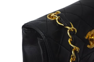 CHANEL シャネル チェーンショルダーバッグ ミニミニマトラッセ 14cm 1番台 ラムスキン ブラック ゴールド金具 美品 中古 59600