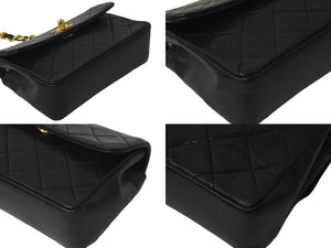 CHANEL シャネル チェーンショルダーバッグ ミニミニマトラッセ 14cm 1番台 ラムスキン ブラック ゴールド金具 美品 中古 59600