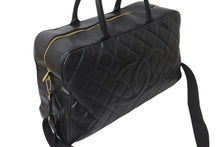 Load image into Gallery viewer, CHANEL シャネル デカココマーク ボストンバッグ 8番台 キャビアスキン ブラック ゴールド金具 美品 中古 59601