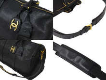 Load image into Gallery viewer, CHANEL シャネル 2WAY ボストンバッグ キャビアスキン ブラック 3番台 ゴールド金具 ココマーク 旅行バッグ 鞄 美品 中古 59604