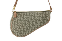 Load image into Gallery viewer, Christian Dior クリスチャンディオール トロッター サドルポーチ ワンショルダーバッグ グリーン ブラウン ロゴ 良品 中古 59610