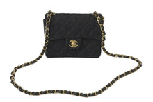 Load image into Gallery viewer, 極美品 CHANEL シャネル ミニマトラッセ チェーン ショルダー バッグ デニム ブラック A01115 ゴールド 金具 中古 59611