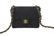 Load image into Gallery viewer, 極美品 CHANEL シャネル ミニマトラッセ チェーン ショルダー バッグ デニム ブラック A01115 ゴールド 金具 中古 59611