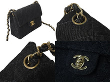 Load image into Gallery viewer, 極美品 CHANEL シャネル ミニマトラッセ チェーン ショルダー バッグ デニム ブラック A01115 ゴールド 金具 中古 59611