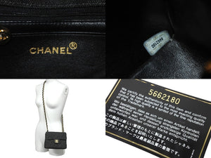 極美品 CHANEL シャネル ミニマトラッセ チェーン ショルダー バッグ デニム ブラック A01115 ゴールド 金具 中古 59611