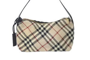 BURBERRY バーバリー ショルダーバッグ ワンショルダー ノバチェック ヴィンテージ ツイード レザー 美品 中古 59614 