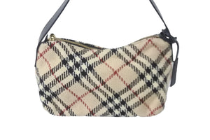 BURBERRY バーバリー ショルダーバッグ ワンショルダー ノバチェック ヴィンテージ ツイード レザー 美品 中古 59614 