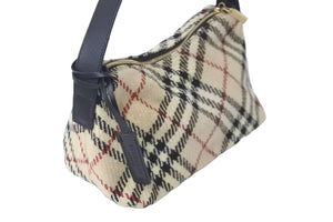 BURBERRY バーバリー ショルダーバッグ ワンショルダー ノバチェック ヴィンテージ ツイード レザー 美品 中古 59614 