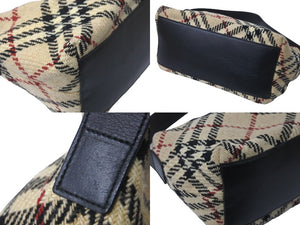 BURBERRY バーバリー ショルダーバッグ ワンショルダー ノバチェック ヴィンテージ ツイード レザー 美品 中古 59614 