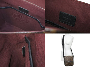 LOUIS VUITTON ルイヴィトン ショルダーバッグ バスPM M56717 モノグラム マカサー ブラウン 美品 中古 59616