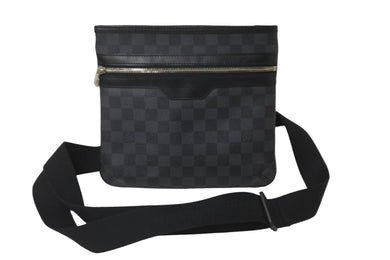 極美品 LOUIS VUITTON ルイヴィトン ショルダーバッグ ダミエ グラフィット トマス N58028 ブラック PVC 中古 59617