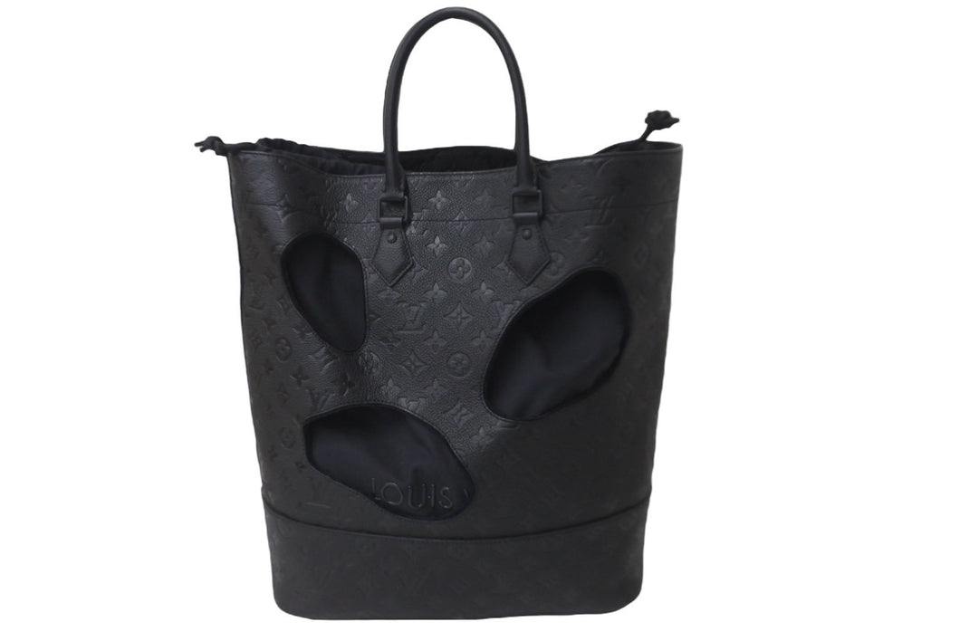 新品同様 LOUIS VUITTON ルイヴィトン コムデギャルソン 川久保玲 トートバッグ M58661 ウィズホールズMM モノグラムアンプラント ブラック 中古 59620