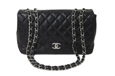 CHANEL シャネル ショルダーバッグ チェーン マトラッセ 30 12番台 ココマーク ブラック ラムスキン シルバー金具 美品 中古 59628