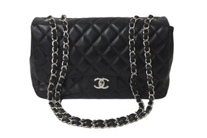 CHANEL シャネル ショルダーバッグ チェーン マトラッセ 30 12番台 ココマーク ブラック ラムスキン シルバー金具 美品 中古 59628
