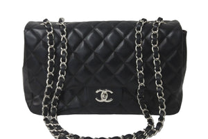 CHANEL シャネル ショルダーバッグ チェーン マトラッセ 30 12番台 ココマーク ブラック ラムスキン シルバー金具 美品 中古 59628