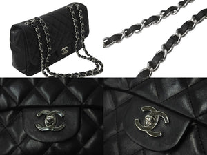 CHANEL シャネル ショルダーバッグ チェーン マトラッセ 30 12番台 ココマーク ブラック ラムスキン シルバー金具 美品 中古 59628