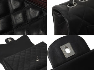 CHANEL シャネル ショルダーバッグ チェーン マトラッセ 30 12番台 ココマーク ブラック ラムスキン シルバー金具 美品 中古 59628