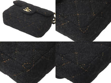 Load image into Gallery viewer, CHANEL シャネル ショルダーバッグ ミニマトラッセ 10番台 ウール シングルフラップ ブラック ゴールド金具 美品 中古 59632