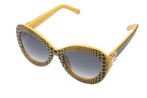 極美品 LOUIS VUITTON ルイ ヴィトン × 草間彌生 コラボ サングラス Z0478E ウェーブ オーバーサイズ 53□20 イエロー 中古 59640