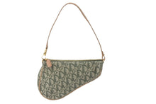 画像をギャラリービューアに読み込む, Christian Dior クリスチャンディオール ワンショルダー サドル ポーチ トロッター柄 ヴィンテージ カーキ 美品 中古 59641