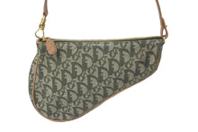 画像をギャラリービューアに読み込む, Christian Dior クリスチャンディオール ワンショルダー サドル ポーチ トロッター柄 ヴィンテージ カーキ 美品 中古 59641