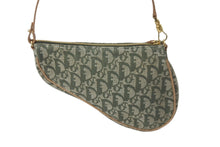 画像をギャラリービューアに読み込む, Christian Dior クリスチャンディオール ワンショルダー サドル ポーチ トロッター柄 ヴィンテージ カーキ 美品 中古 59641