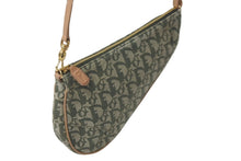 画像をギャラリービューアに読み込む, Christian Dior クリスチャンディオール ワンショルダー サドル ポーチ トロッター柄 ヴィンテージ カーキ 美品 中古 59641