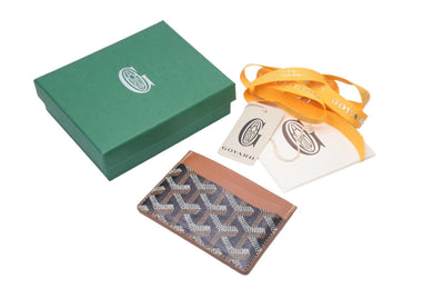 極美品 GOYARD ゴヤール カードケース サンシュルピス ヘリンボーン柄 ブラック ブラウン 中古 59642