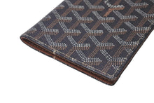 画像をギャラリービューアに読み込む, GOYARD ゴヤール パスポートケース ヘリンボーン柄 ブラック ブラウン PVCコーティング 良品 中古 59643