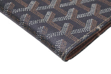 画像をギャラリービューアに読み込む, GOYARD ゴヤール パスポートケース ヘリンボーン柄 ブラック ブラウン PVCコーティング 良品 中古 59643