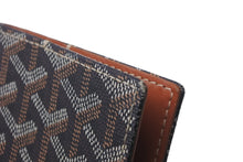 画像をギャラリービューアに読み込む, GOYARD ゴヤール パスポートケース ヘリンボーン柄 ブラック ブラウン PVCコーティング 良品 中古 59643