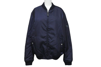 新品同様 PRADA プラダ ボンバージャケット ネイビー ナイロン トライアングルロゴ サイズ50 ACU1 2021 2293 中古 59644