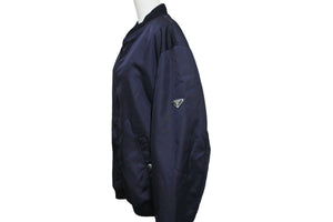 新品同様 PRADA プラダ ボンバージャケット ネイビー ナイロン トライアングルロゴ サイズ50 ACU1 2021 2293 中古 59644