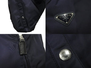 新品同様 PRADA プラダ ボンバージャケット ネイビー ナイロン トライアングルロゴ サイズ50 ACU1 2021 2293 中古 59644