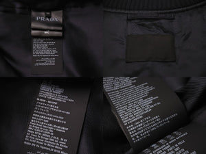 新品同様 PRADA プラダ ボンバージャケット ネイビー ナイロン トライアングルロゴ サイズ50 ACU1 2021 2293 中古 59644