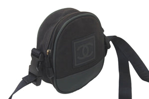 CHANEL シャネル スポーツライン ショルダーバッグ ポーチ キャンバス メッシュ ブラック カーキ 8511921 美品 中古 59647