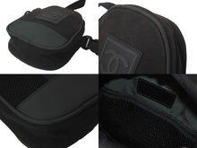 Load image into Gallery viewer, CHANEL シャネル スポーツライン ショルダーバッグ ポーチ キャンバス メッシュ ブラック カーキ 8511921 美品 中古 59647
