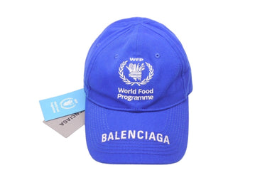 新品未使用 BALENCIAGA バレンシアガ WFP キャップ ローキャップ ブルー コットン 刺繍 サイズ L 22092 中古 59649