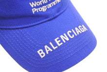 Load image into Gallery viewer, 新品未使用 BALENCIAGA バレンシアガ WFP キャップ ローキャップ ブルー コットン 刺繍 サイズ L 22092 中古 59649
