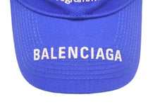 Load image into Gallery viewer, 新品未使用 BALENCIAGA バレンシアガ WFP キャップ ローキャップ ブルー コットン 刺繍 サイズ L 22092 中古 59649