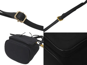 PRADA プラダ 2WAYハンドバッグ 巾着 ショルダーストラップ付き 1BH038 キャンバス レザー ブラック 美品 中古 59656