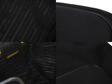 Load image into Gallery viewer, PRADA プラダ 2WAYハンドバッグ 巾着 ショルダーストラップ付き 1BH038 キャンバス レザー ブラック 美品 中古 59656